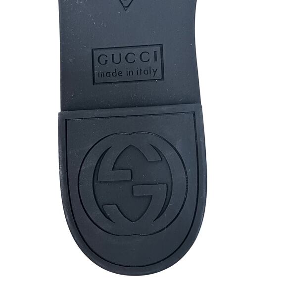Gucci Interlocking G Slide Sandals Black Rubber Made in Italy Women’s SZ 10 - Picture 6 of 7